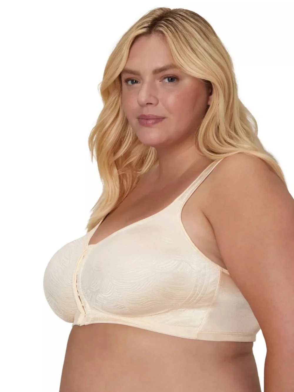 Playtex 18 Hour Front Close Wireless Bra with Back Support Light Beige